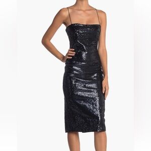 Likely Sequined Black Midi Dress